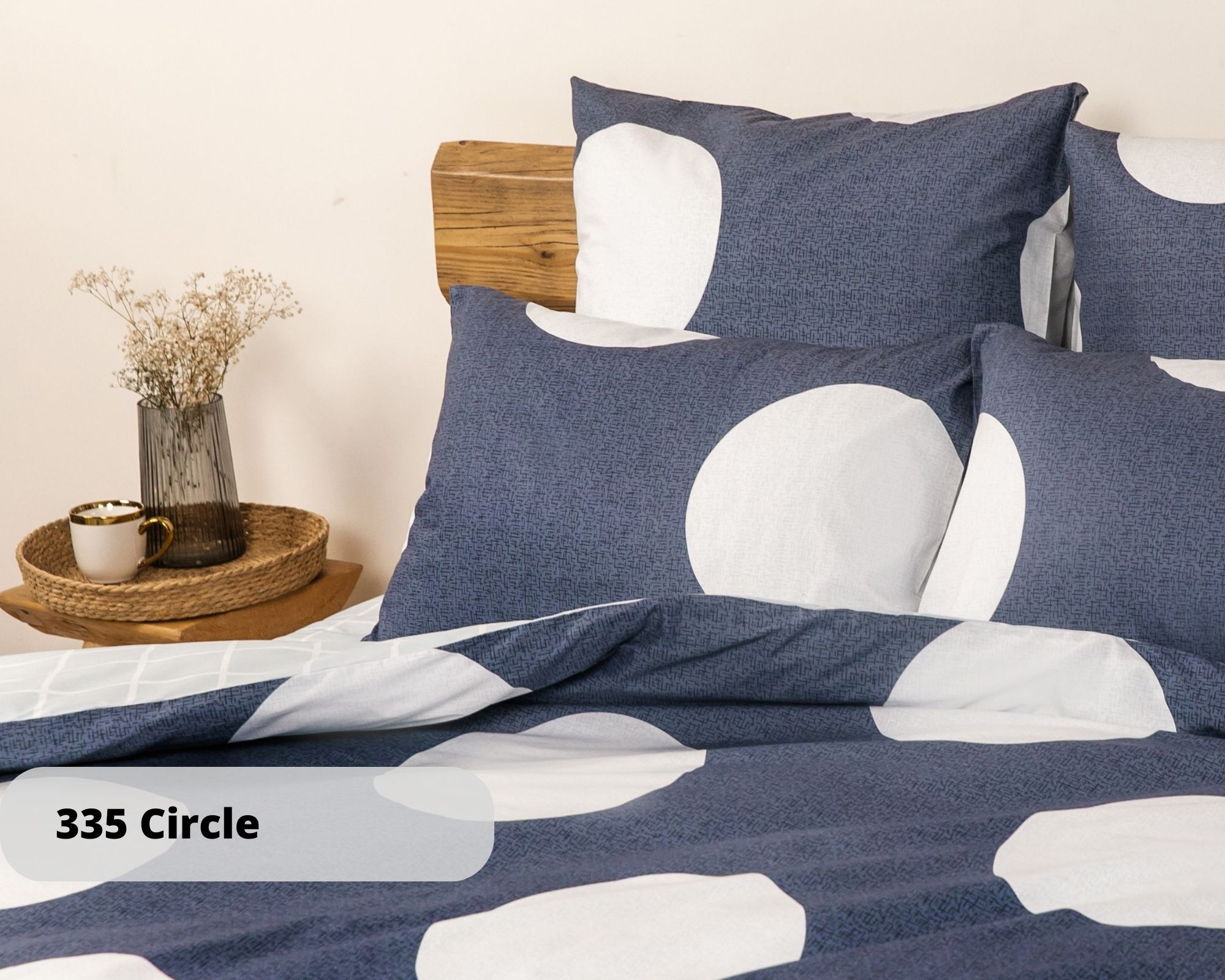 Комплект постільної білизни ТЕП Happy Sleep 335 Circle євро синій з білим (2-03796_25557) - фото 2