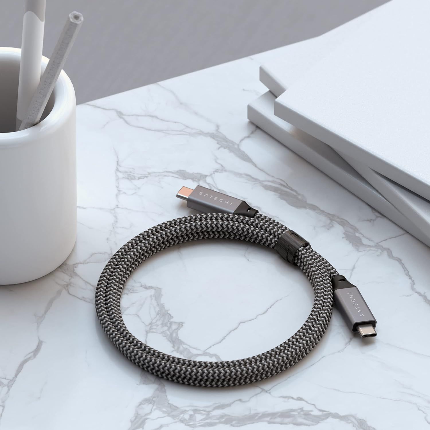 Кабель Satechi USB4 C to C Cable 100W Space Gray 0.8 м - фото 5