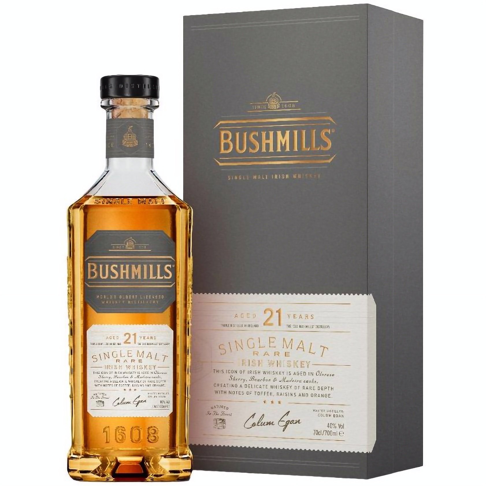 Виски Bushmills Single Malt Irish Whiskey 21 YO 40% 0.7 л - фото 1