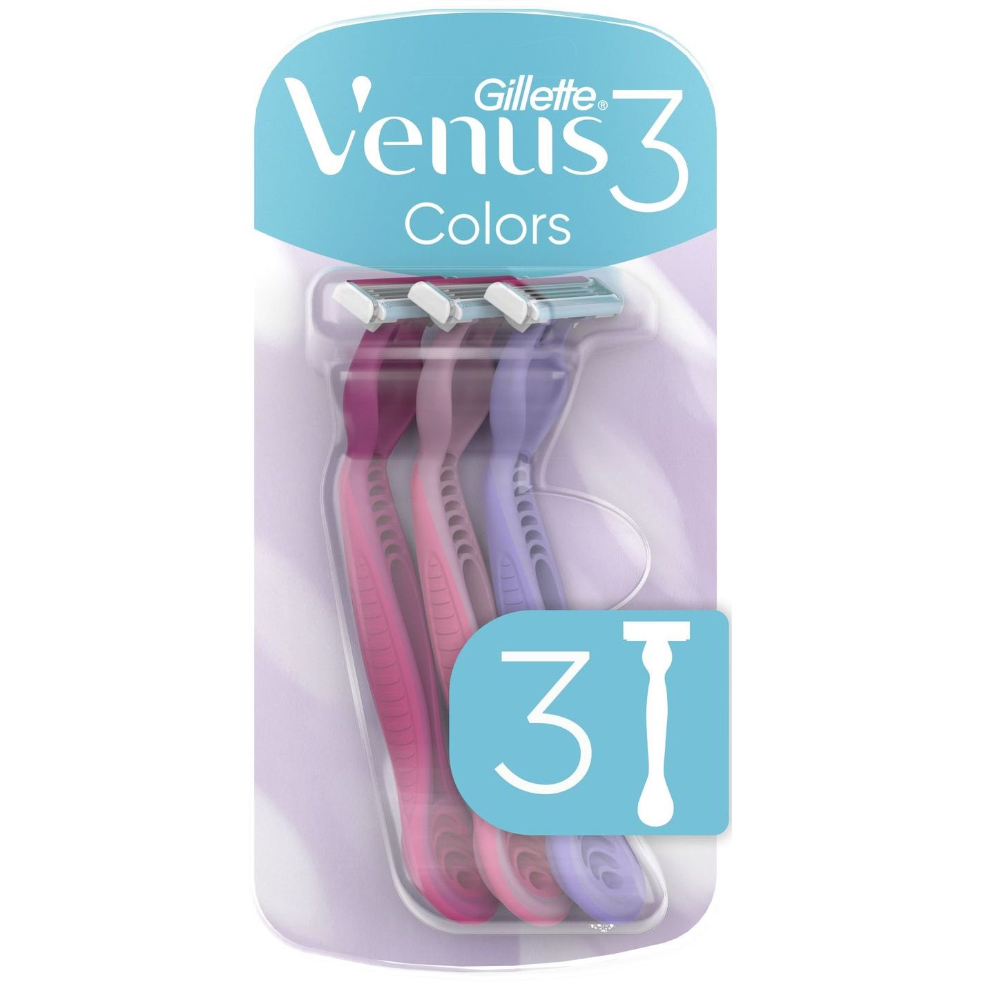 Одноразовые станки для бритья Gillette Venus 3 Colors, 3 шт. - фото 1