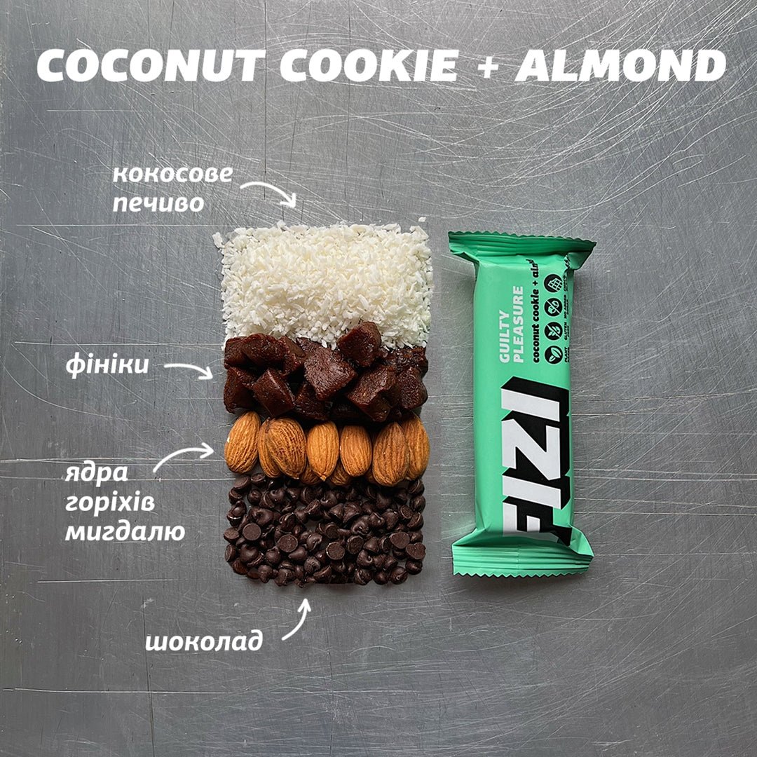 Батончик Fizi Guilty Pleasure Coconut cookie + almond в шоколадной глазури 45 г - фото 6