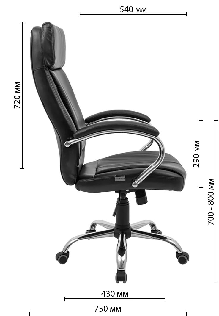 Кресло офисное Richman Монреаль Хром M-1 Tilt черный (RCM-1069) - фото 12