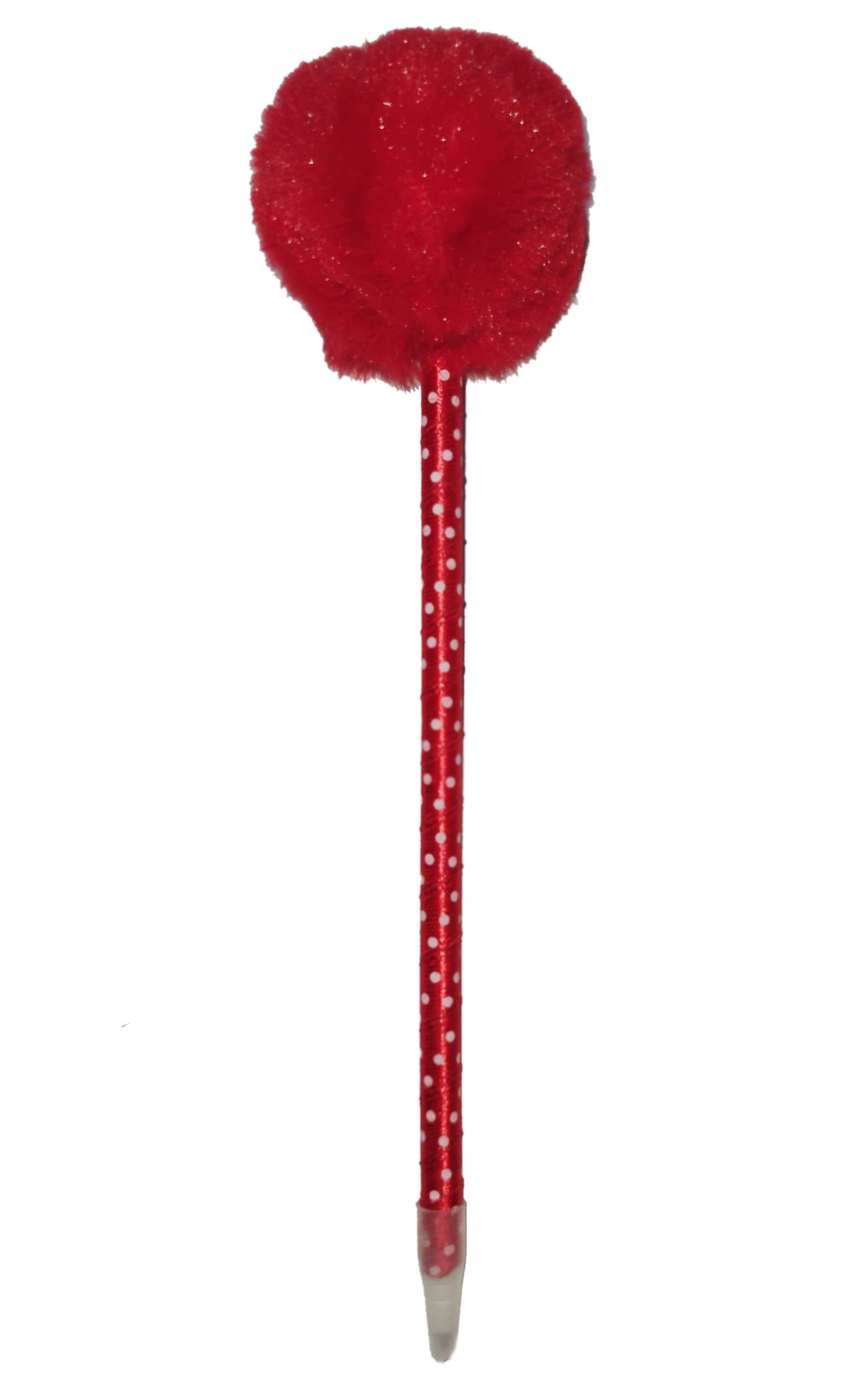 Ручка шариковая Offtop Помпон, красный (833893) - фото 1
