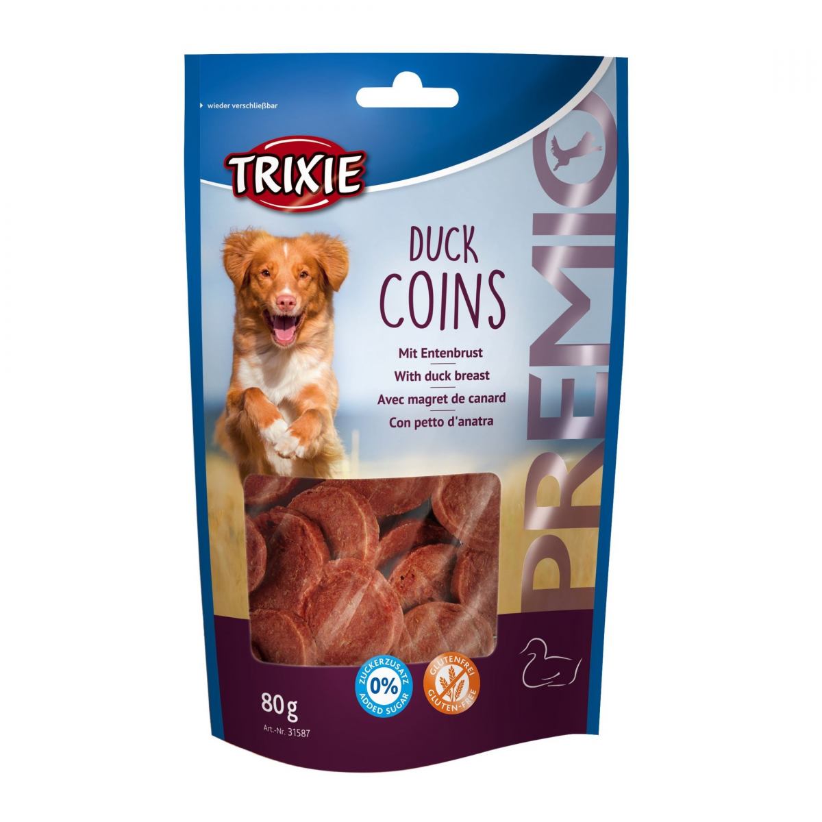 Ласощі для собак Trixie Premio Duck Coins, з качкою, 80 г - фото 1