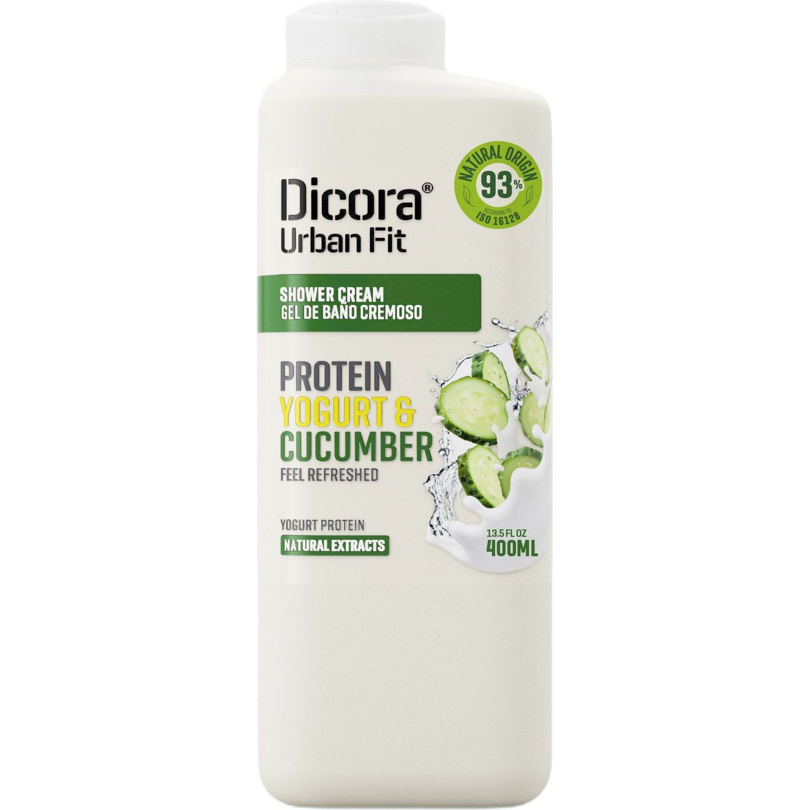 Крем-гель для душу Dicora Urban Fit Протеїновий йогурт та огірок 400 мл - фото 1