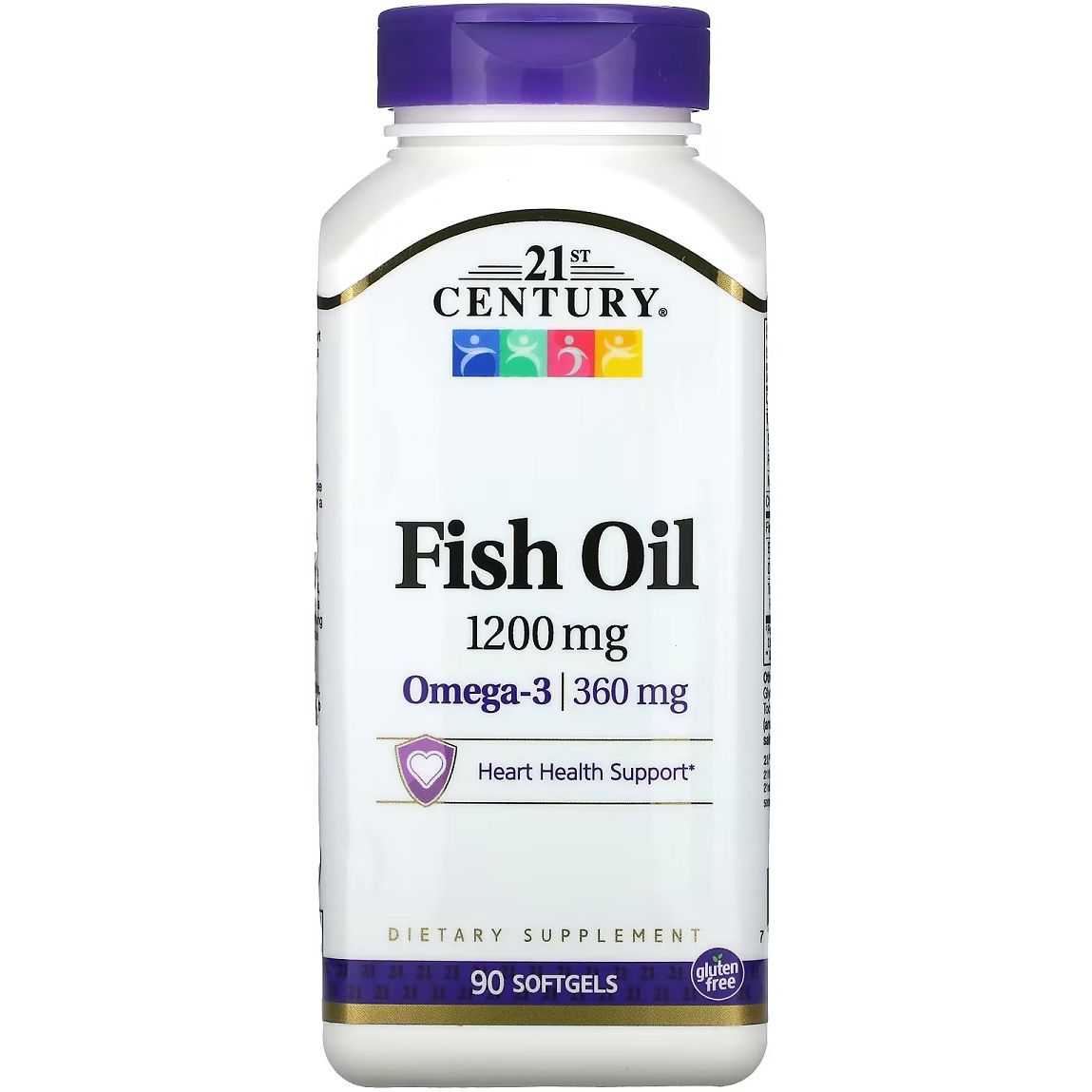 Рыбий жир 21st Century Fish Oil Omega-3, 1200 мг 90 желатиновых капсул - фото 1