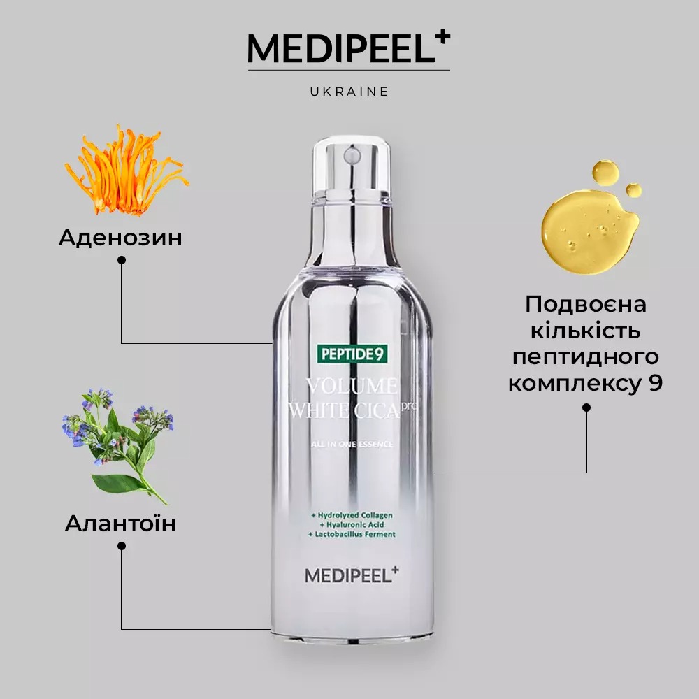 Эссенция для лица Medi-Peel Peptide 9 Volume White Cica Essence Pro осветительная кислородная с центеллой 100 мл - фото 2