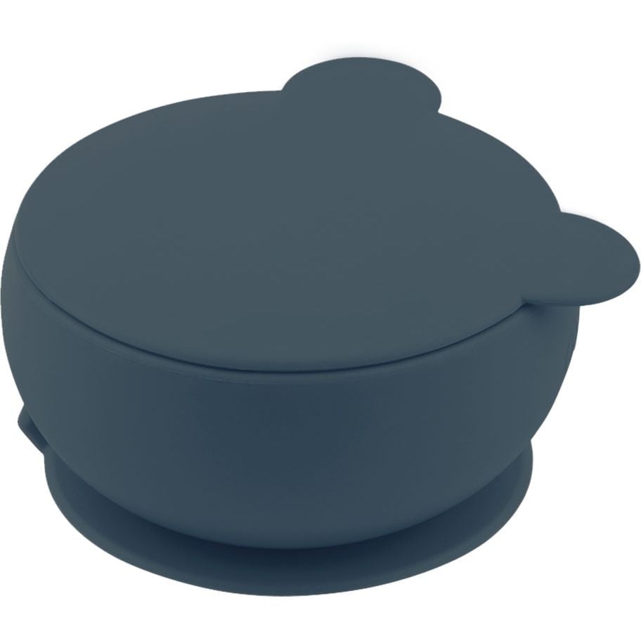 Тарелка с крышкой на присоске MinikOiOi Bowly Deep Blue, глубокая (101080010) - фото 1