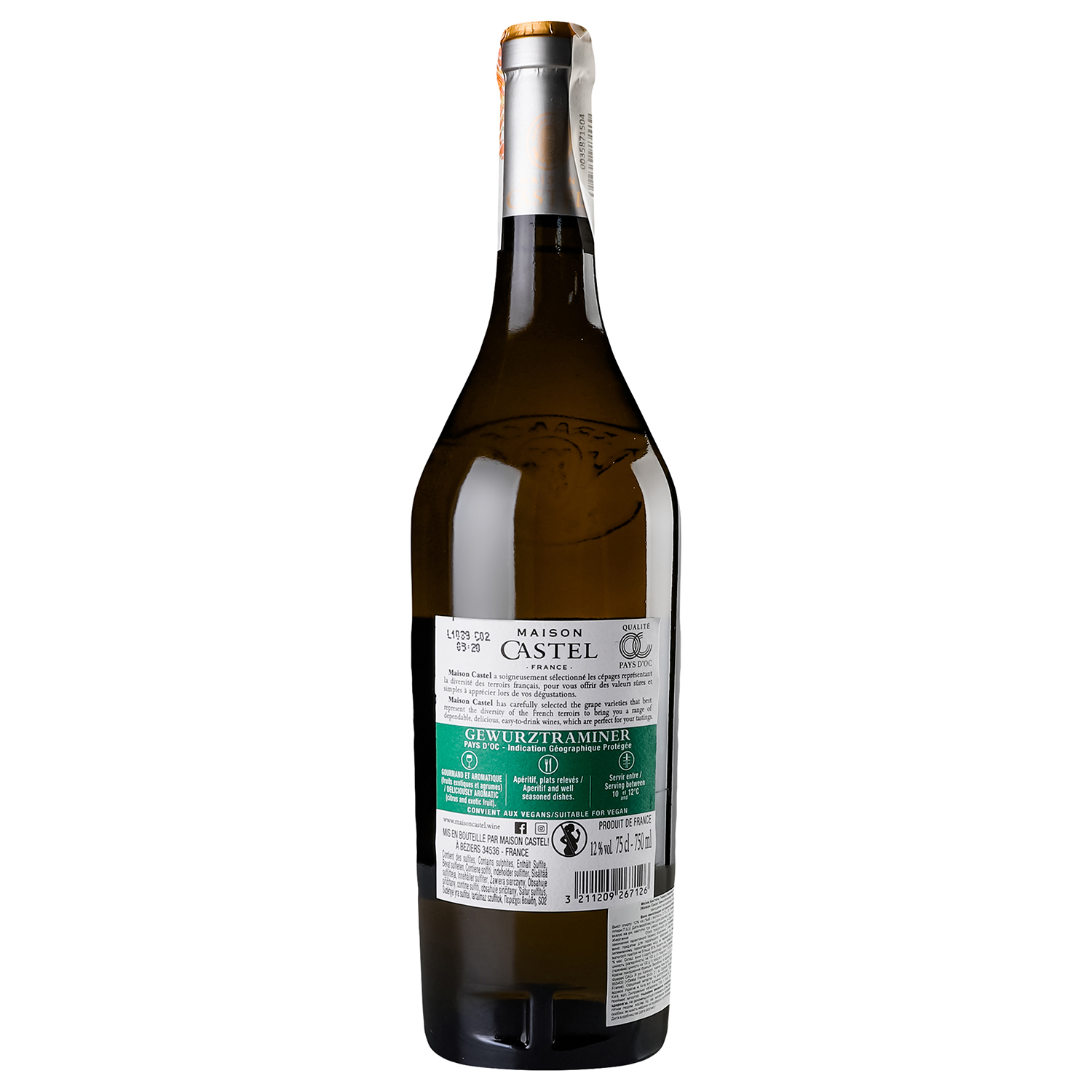 Вино Maison Castel Gewurztraminer IGP, белое, полусухое, 12,5%, 0,75 л - фото 4