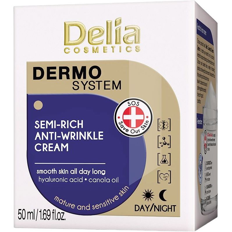 Крем для обличчя Delia Cosmetics Dermo System Semi-Rich Anti-Wrinkle Cream 50 мл - фото 1