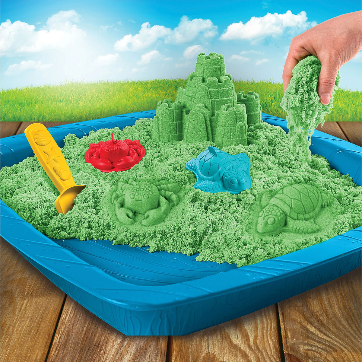 Набір піску для дитячої творчості Wacky-Tivities Kinetic Sand, зелений, 454 г (71402G) - фото 7