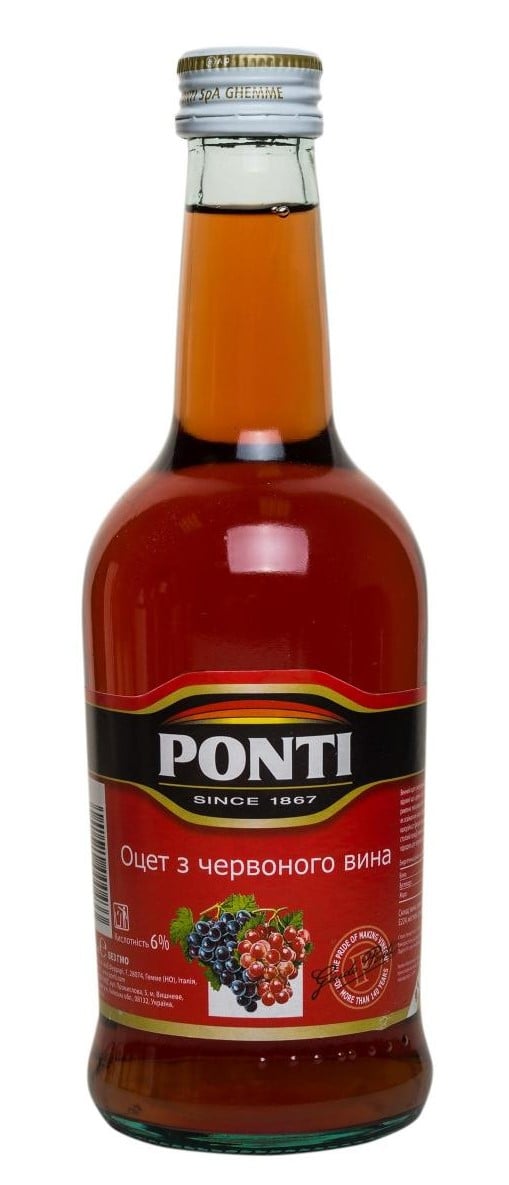 Оцет Ponti із червоного вина, 6%, 500 мл (391342) - фото 1