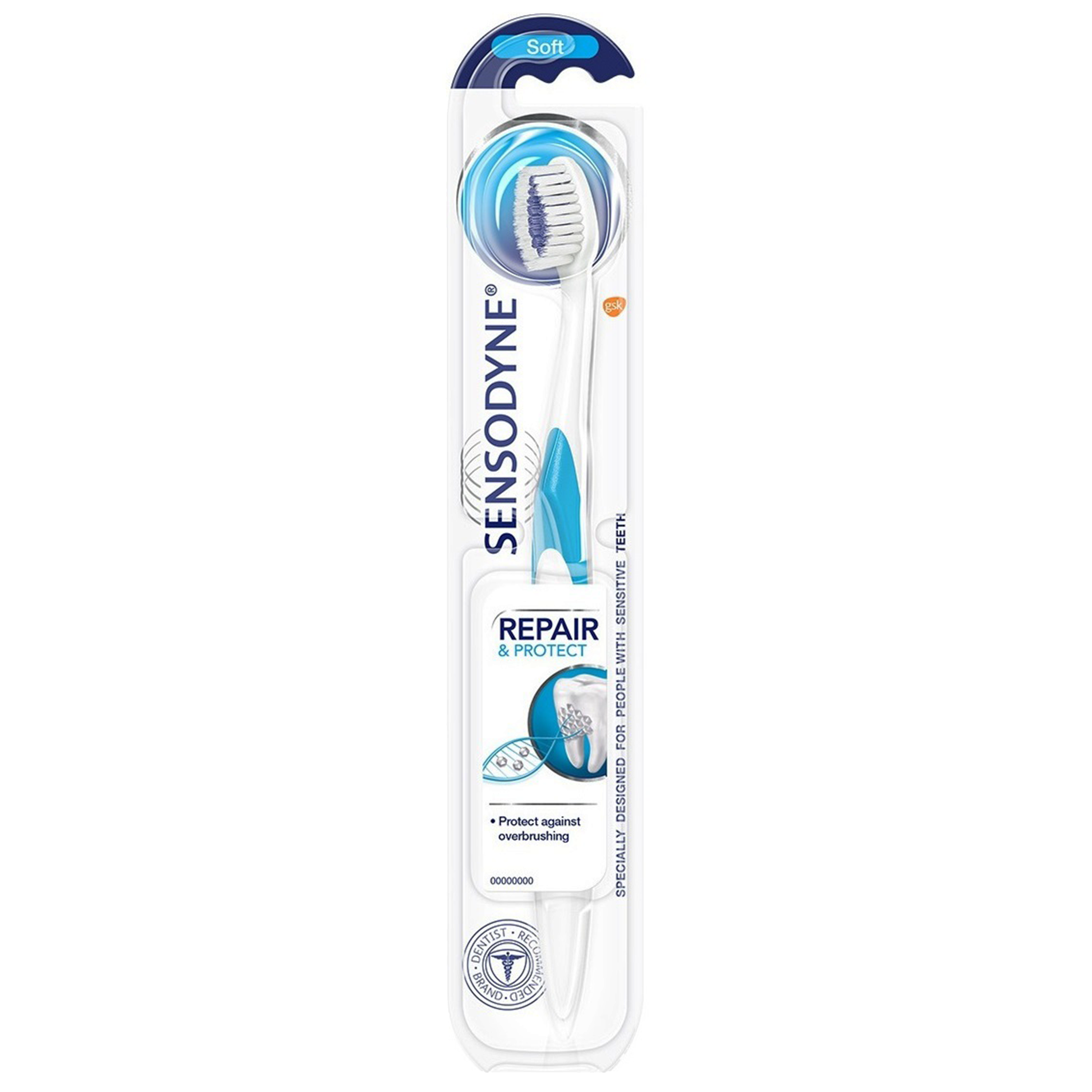 Зубная щетка Sensodyne Восстановление и Защита, мягкая, белый с синим - фото 3