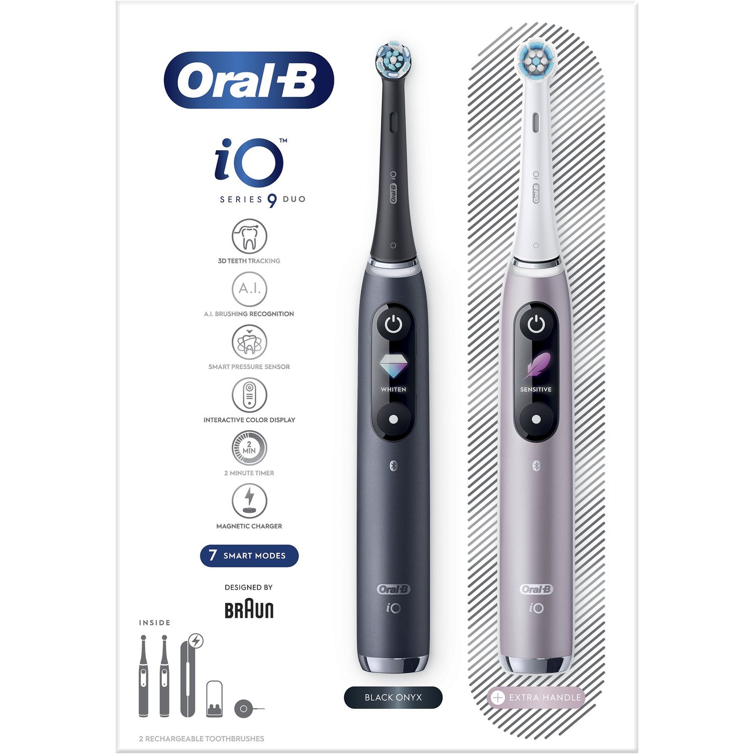 Электрическая зубная щетка Oral-B iO Series 9 Duo iOM9d.2J2.2AD 3758+дополнительная ручка Black - фото 2