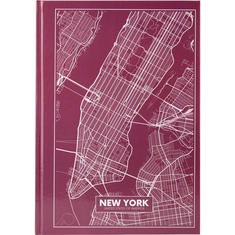 Книга записна Axent Maps New York A4 в клітинку 96 аркушів рожево-коричнева (8422-543-A) - фото 1
