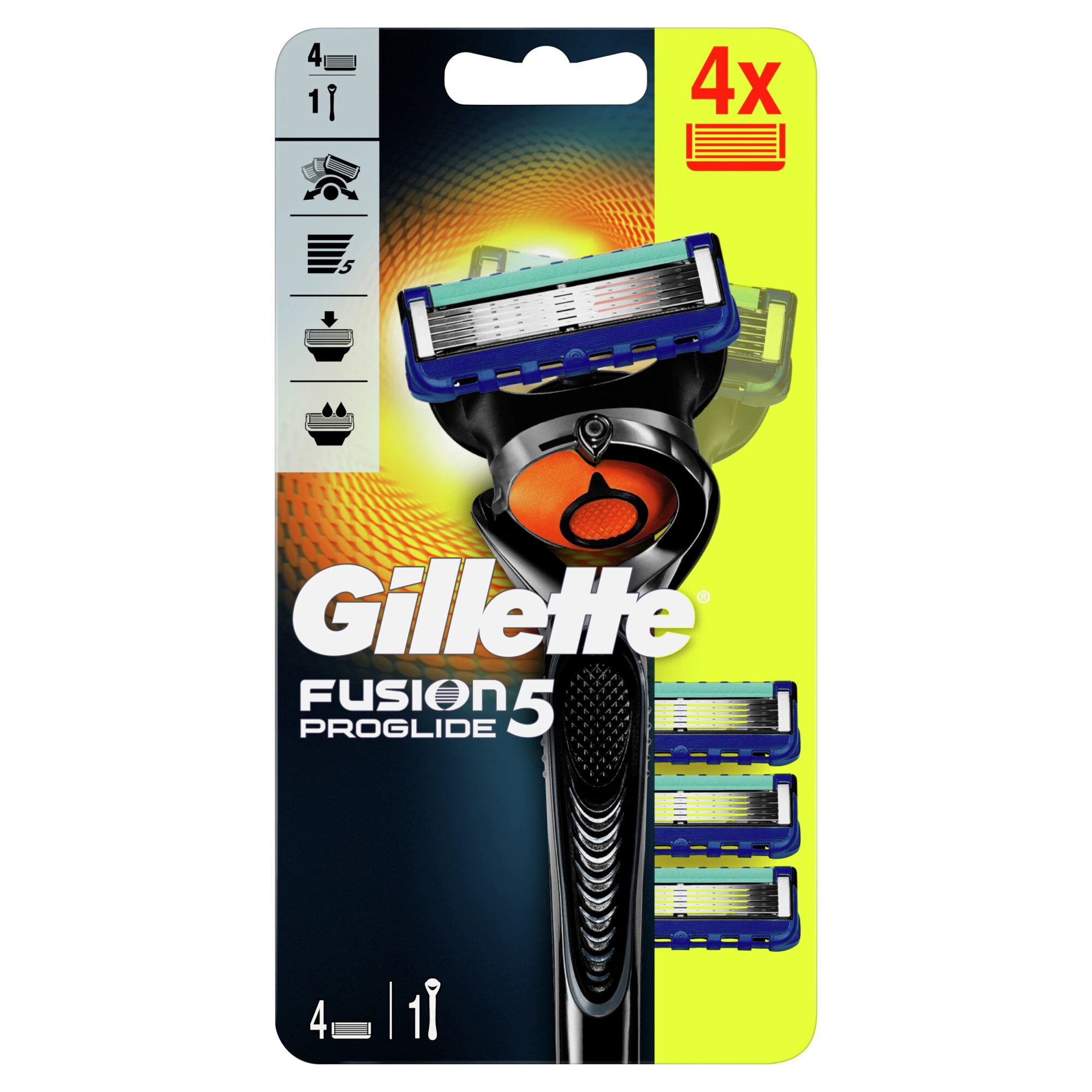 Бритва Gillette Fusion 5 ProGlide, c 4 cменными кассетами - фото 1