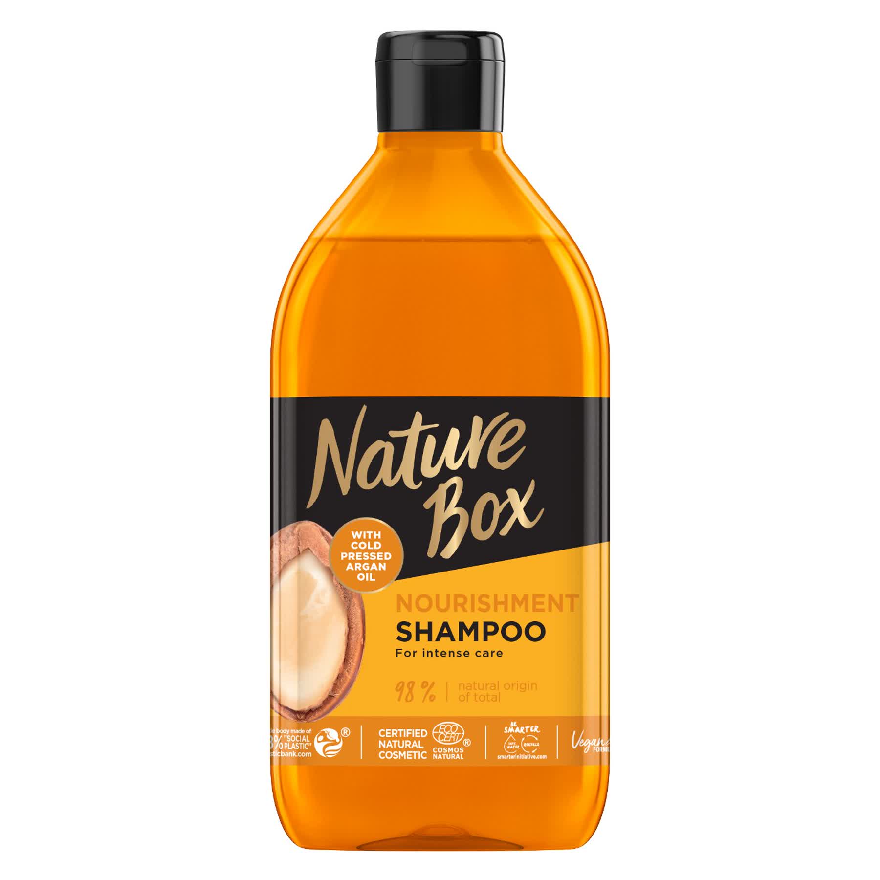 Шампунь Nature Box для питания и интенсивного ухода за волосами, с аргановым маслом холодного отжима, 385 мл - фото 1