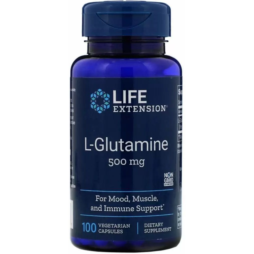 Глутамін Life Extension L-Glutamine 500 мг 100 капсул - фото 1