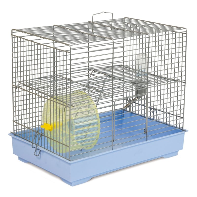 Клетка для грызунов Природа Микки с колесом, серебристый с голубым 37х25х30 см (PR241511) - фото 1
