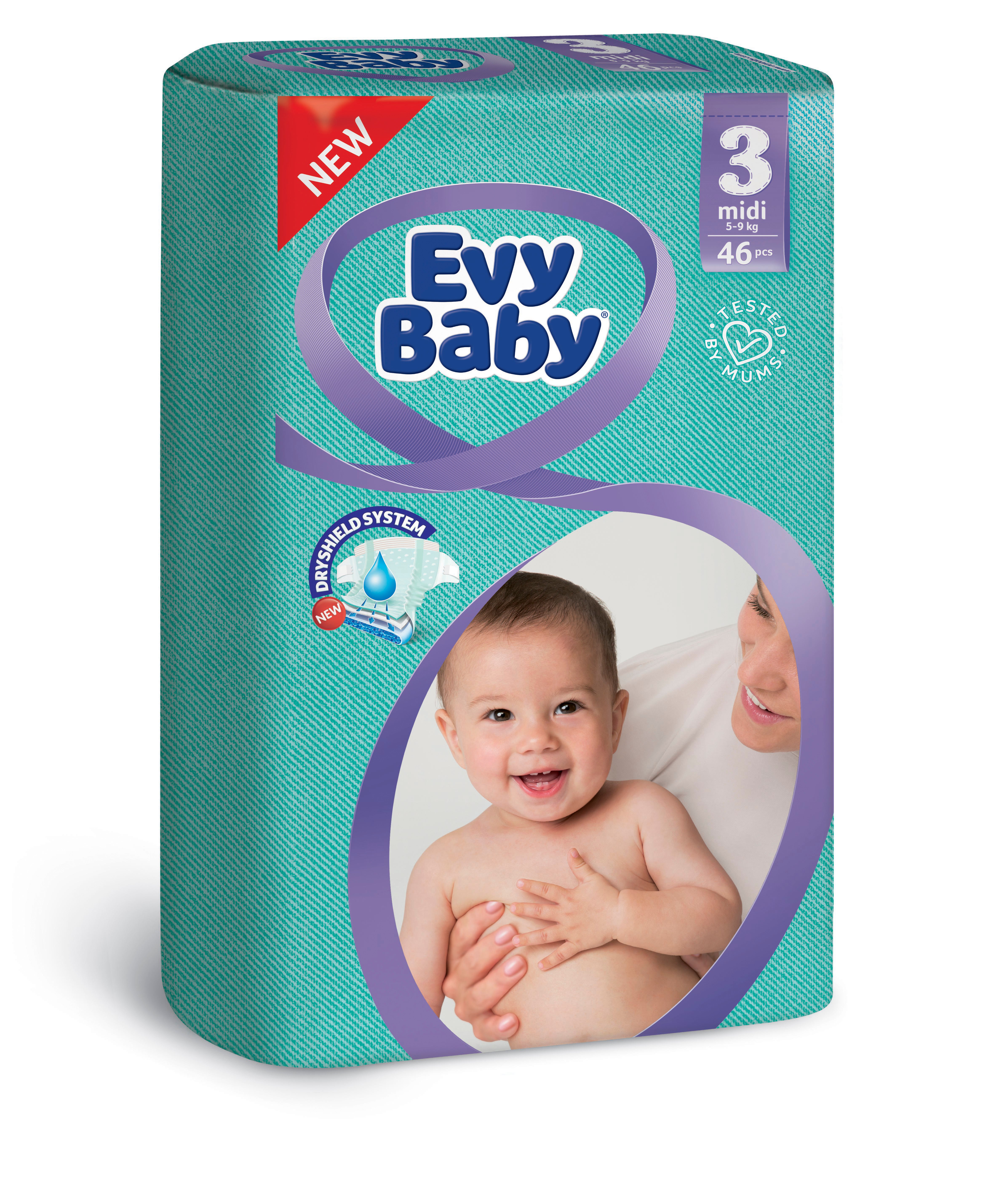Подгузники Evy Baby 3 (5-9 кг), 46 шт. - фото 1