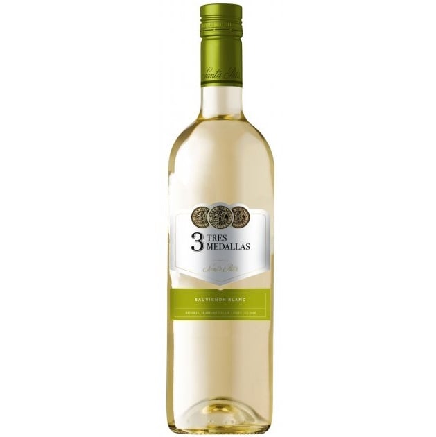 Вино Santa Rita Tres Medallas Sauvignon Blanc, белое, сухое, 13%, 0,75 л - фото 1