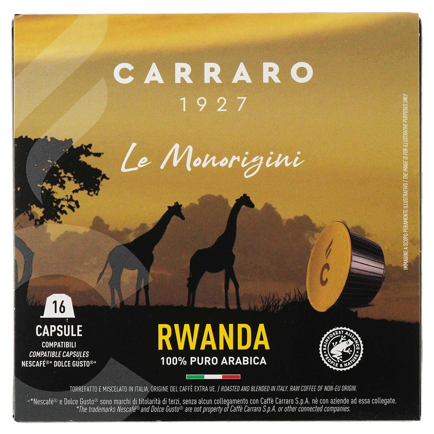 Кава в капсулах Carraro Dolce Gusto Rwanda, 16 капсул - фото 1