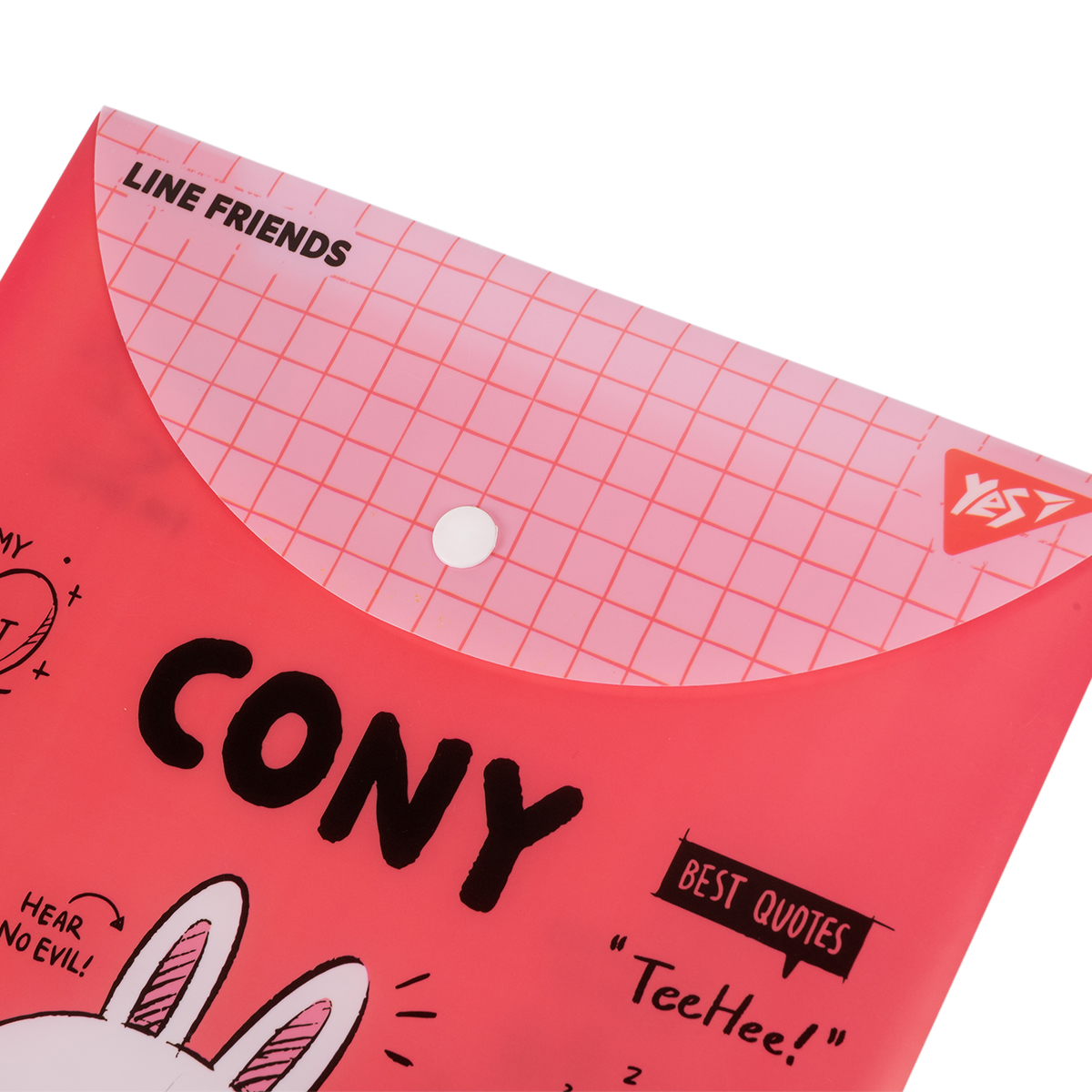 Папка-конверт Yes Line Friends Cony, A4, с кнопкой (492077) - фото 2