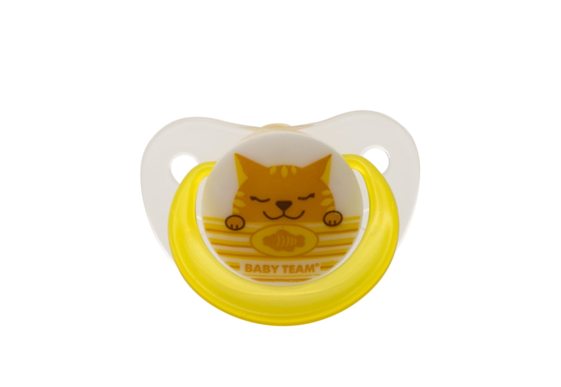 Пустушка латексна ортодонтична Baby Team, 6+ міс., жовтий (3202) - фото 1