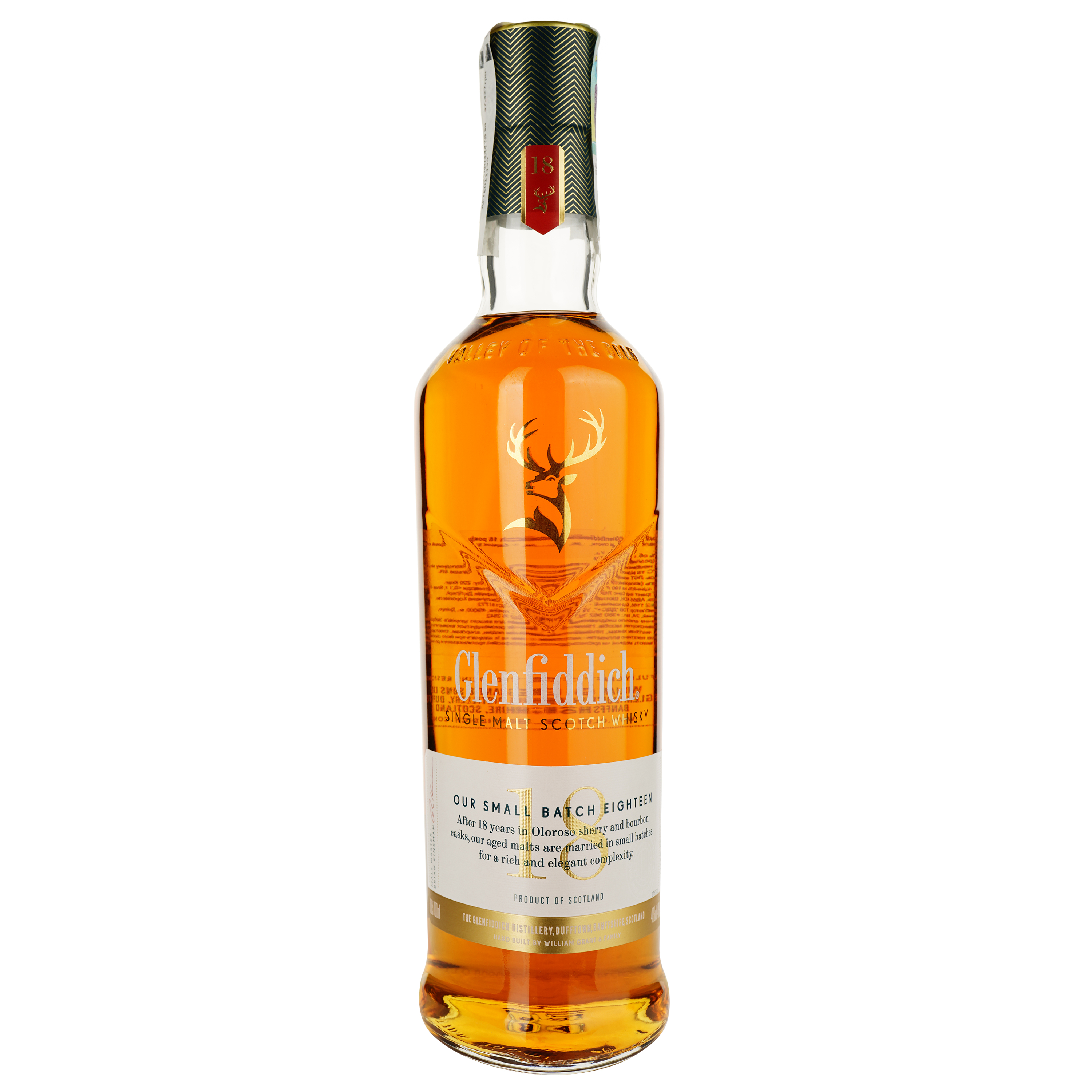 Віскі Glenfiddich Single Malt Scotch 18 yo, в подарунковій упаковці, 40%, 0,7 л (476800) - фото 2