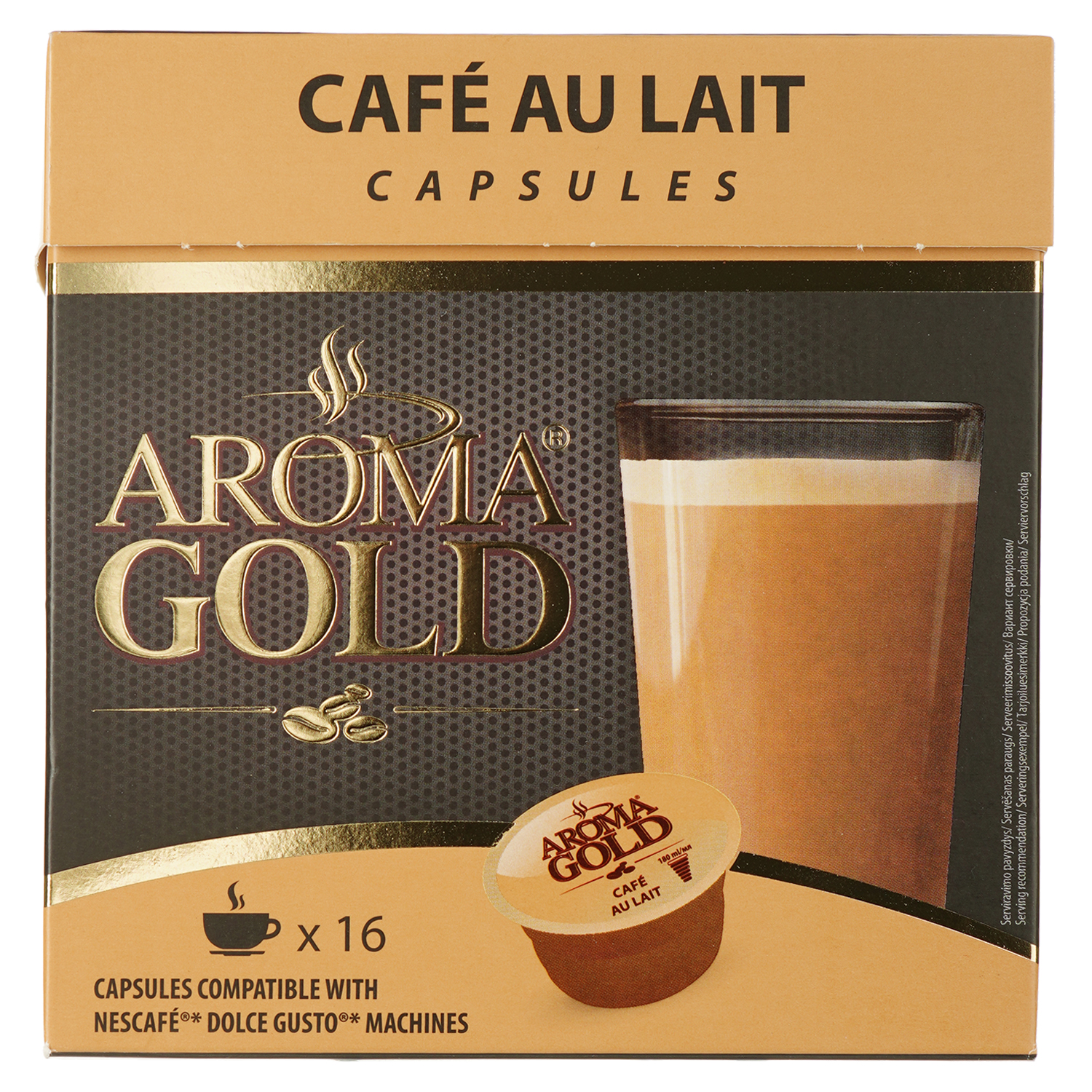 Кава в капсулах Aroma Gold Cafe Au Lait 160 г - фото 1