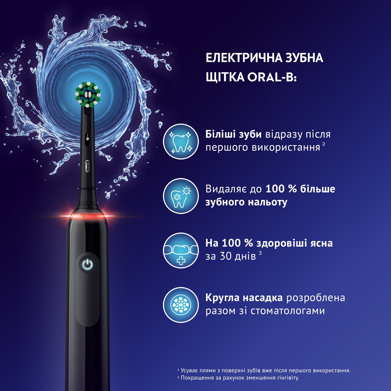 Электрическая зубная щётка Oral-B Pro 3 3500 СrossAсtion + футляр, черная - фото 6