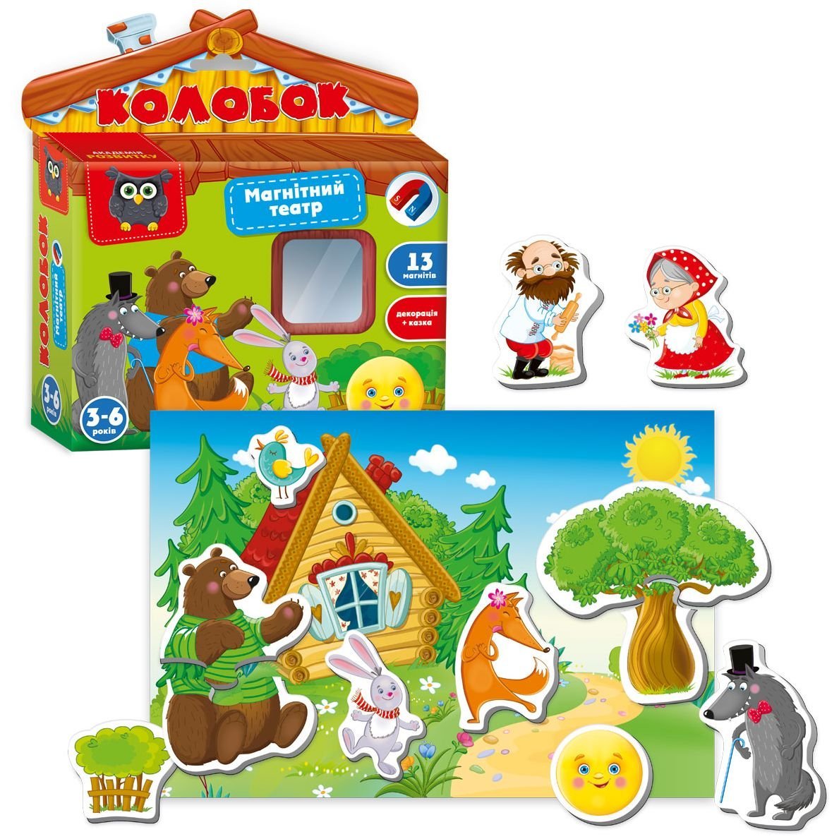 Магнитный театр Vladi Toys Академія розвитку Колобок укр. язык (VT3206-30) - фото 2