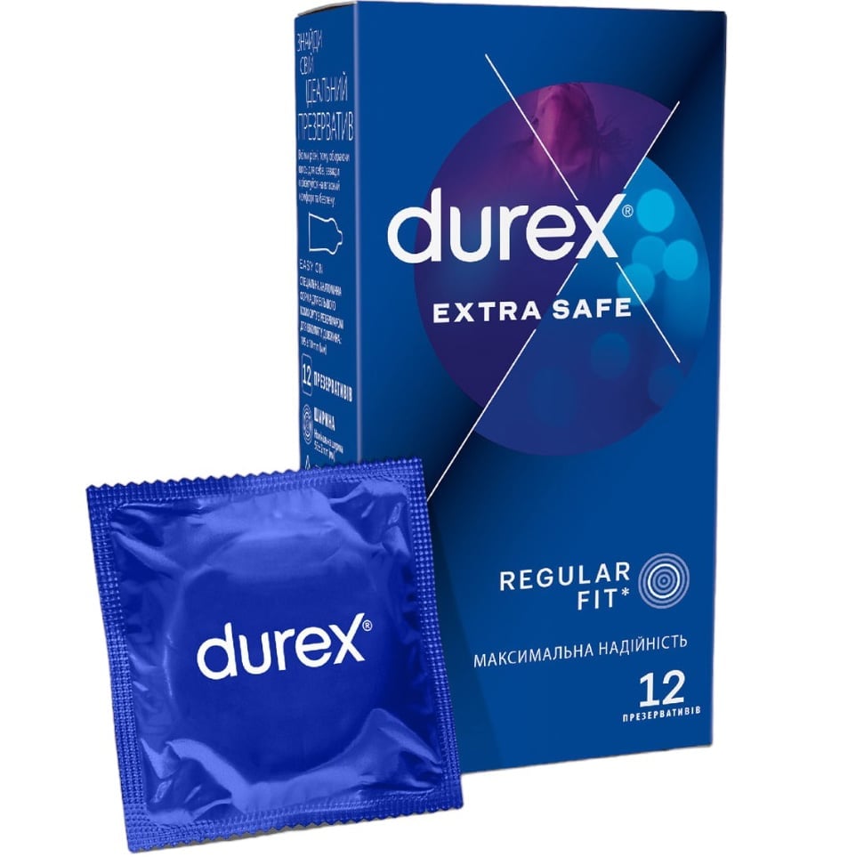 Презервативы латексные с силиконовой смазкой Durex Extra Safe, максимальная надежность, 12 шт. (8157146) - фото 1
