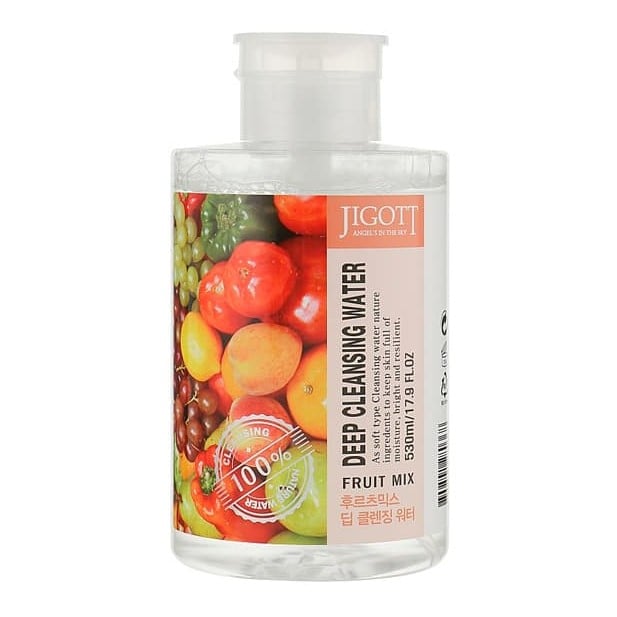 Жидкость для снятия макияжа Jigott Fruit Mix Deep Cleansing Water Фруктовый микс, 530 мл - фото 1