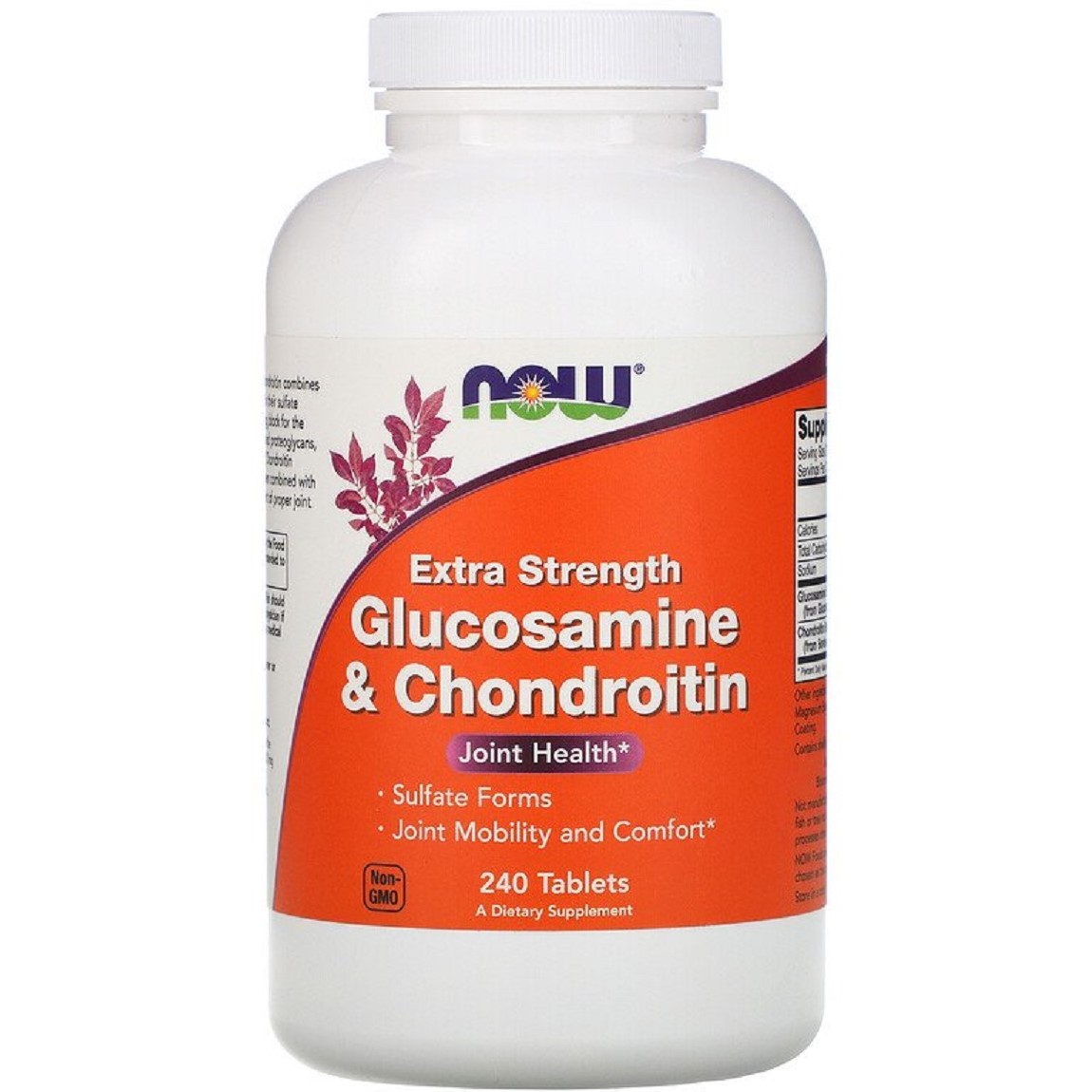 Глюкозамін та хондроітин посиленої дії Now Foods Glucosamine & Chondroitin & MSM 240 таблеток - фото 1