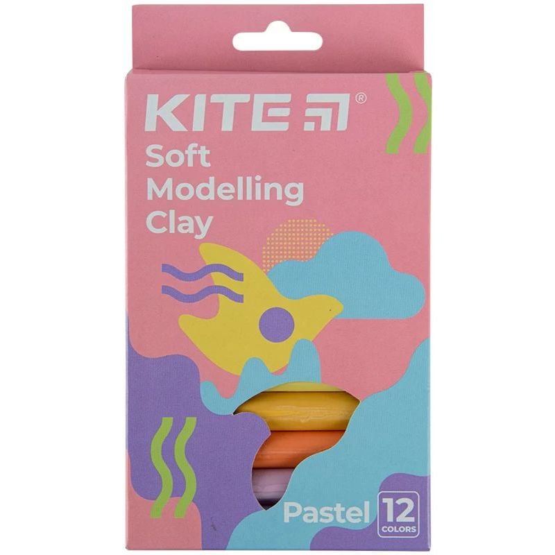 Фото - Творчество и рукоделие KITE Пластилін восковий  Fantasy Pastel 12 кольорів 200 г  (K22-086-2P)