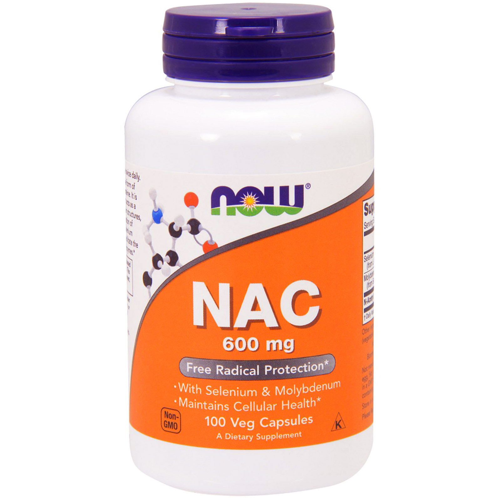 Амінокислота Now NAC (N-Acetyl Cysteine) 600 мг 100 капсул - фото 1