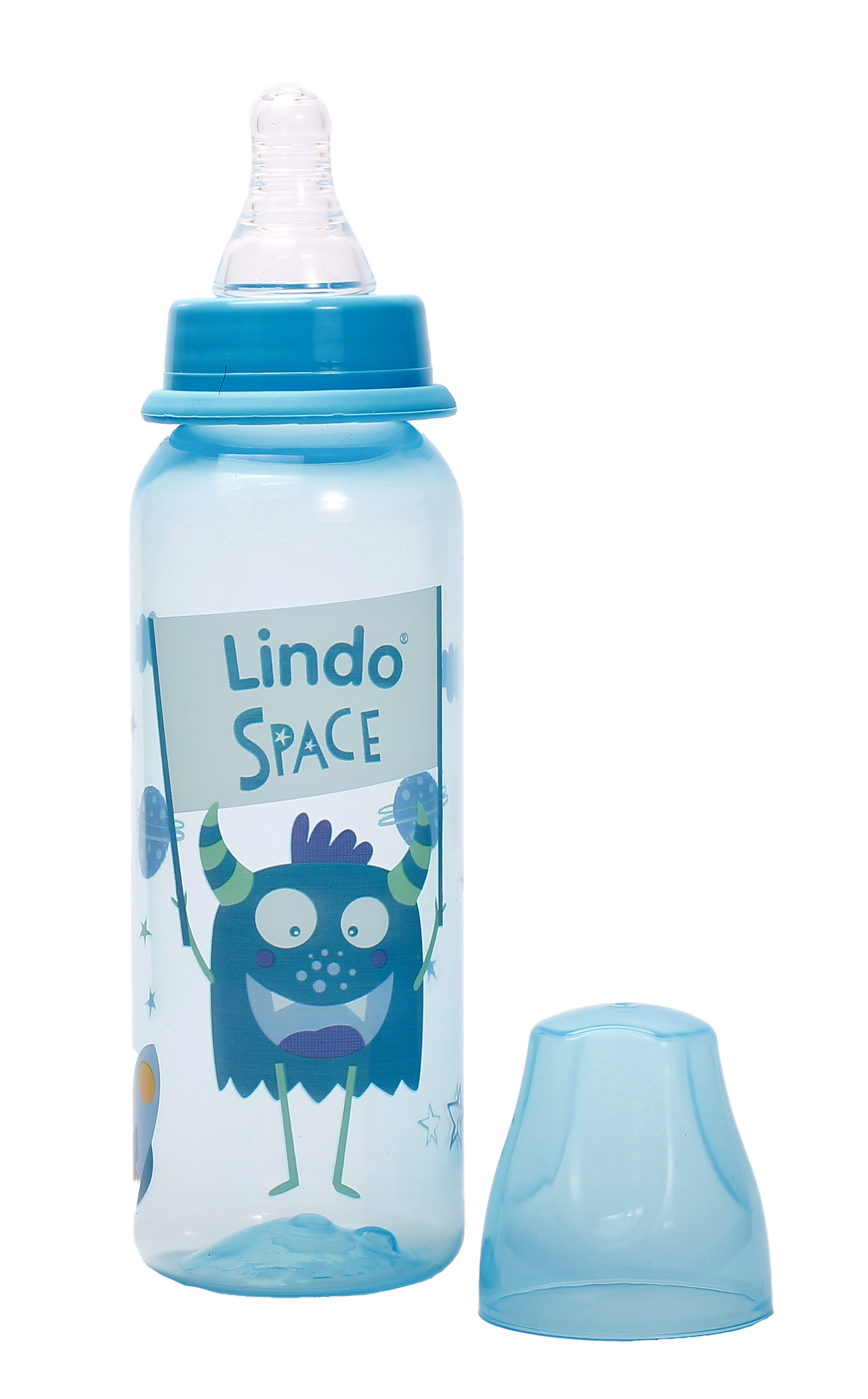 Пляшечка для годування Lindo, з силіконовою соскою, 250 мл, блакитний (Li 138 гол) - фото 2