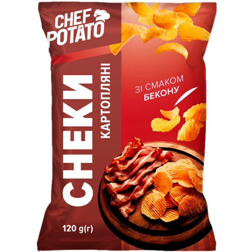 Снеки картофельные Chef Potato со вкусом бекона 120 г - фото 1