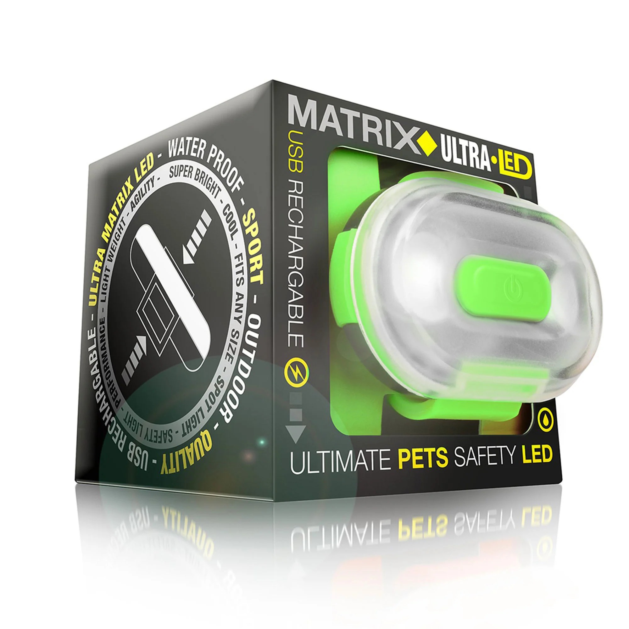 Фонарик светодиодный Max & Molly Matrix Ultra Led Safety Cube для собак на ошейник зеленый - фото 4