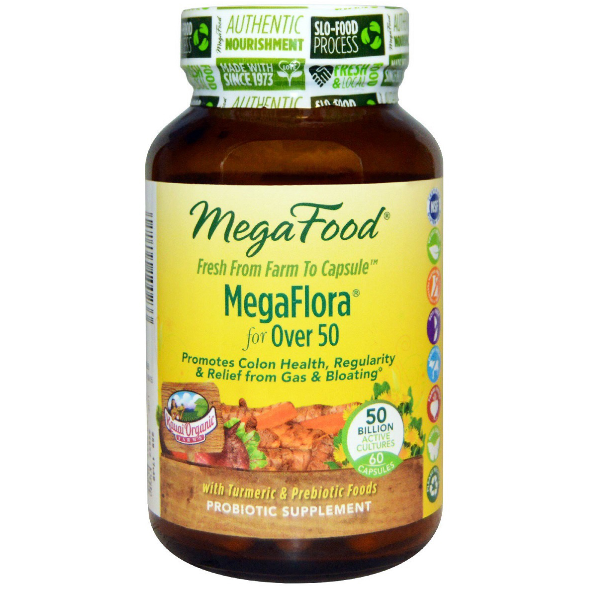 Пробиотики MegaFood MegaFlora Probiotic with Turmeric 60 капсул - фото 1