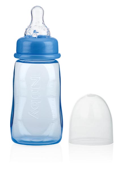 Пляшечка Nuby, антіколікова, зі стандартним горлечком, 0+, 150 мл, блакитний (1008blu) - фото 1