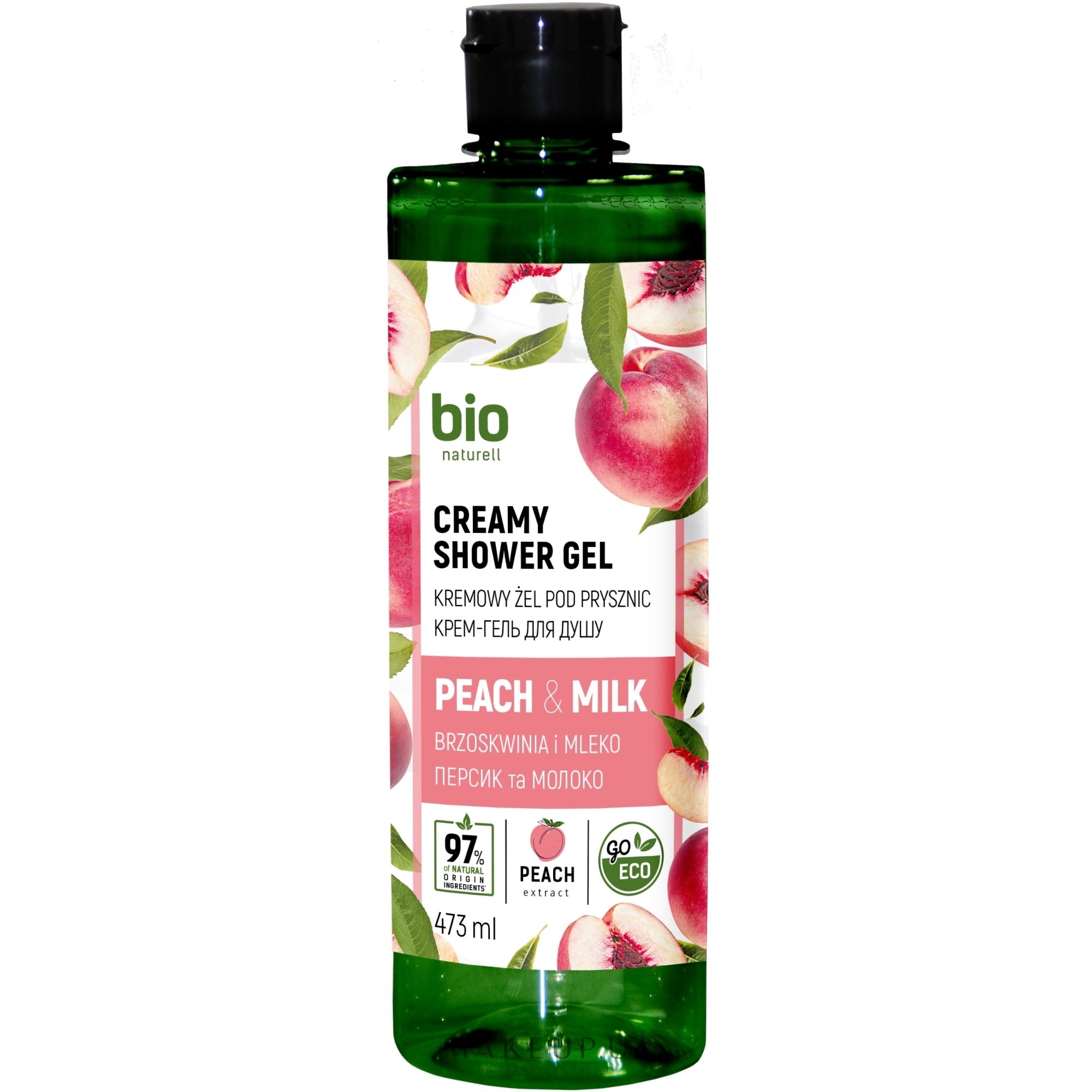 Крем-гель для душа Bio Naturell Peach&Milk Creamy shower gel, 473 мл - фото 1
