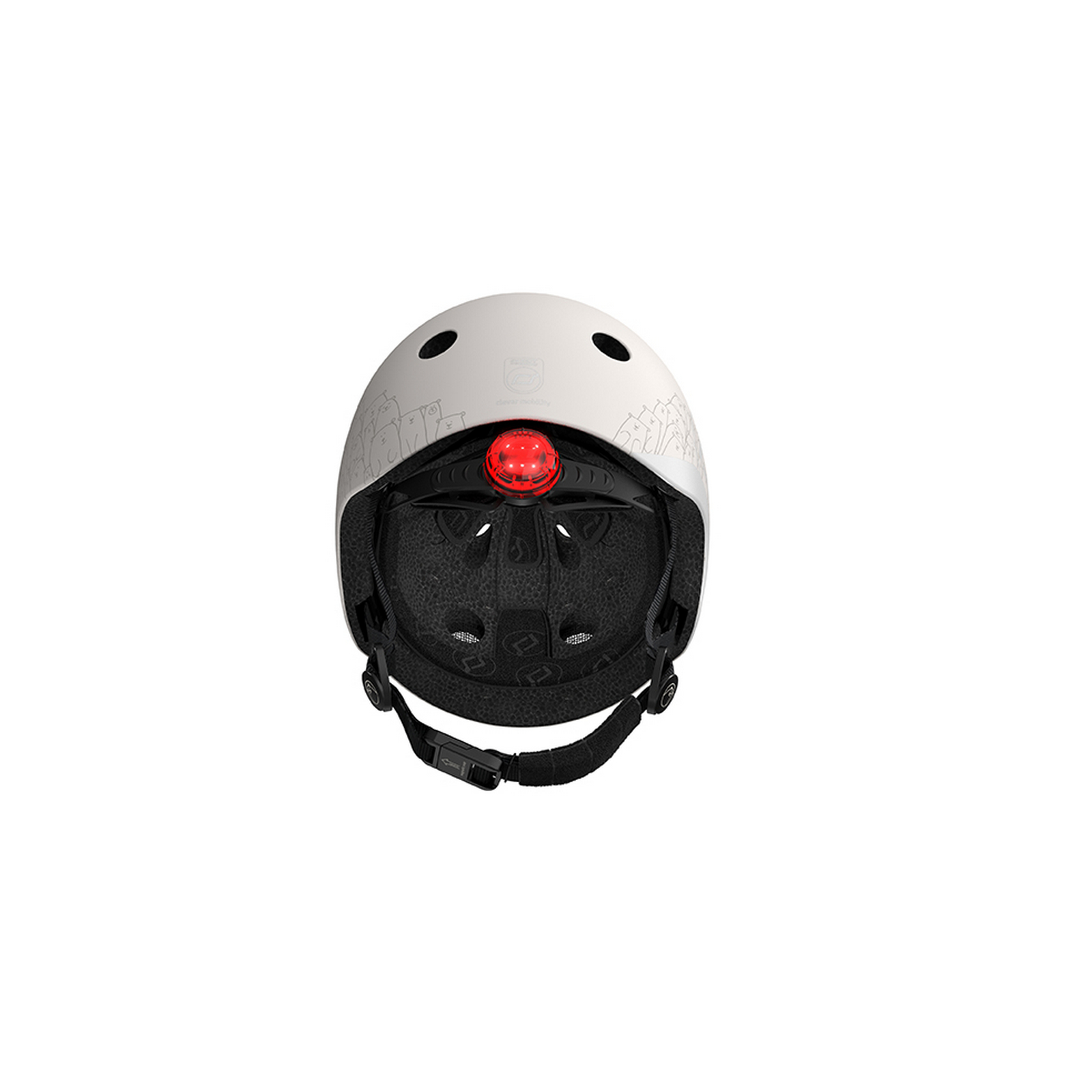 Шлем защитный Scoot and Ride светоотражающий, с фонариком, 45-51 см (XXS/XS), светло-серый (SR-210225-ASH) - фото 8