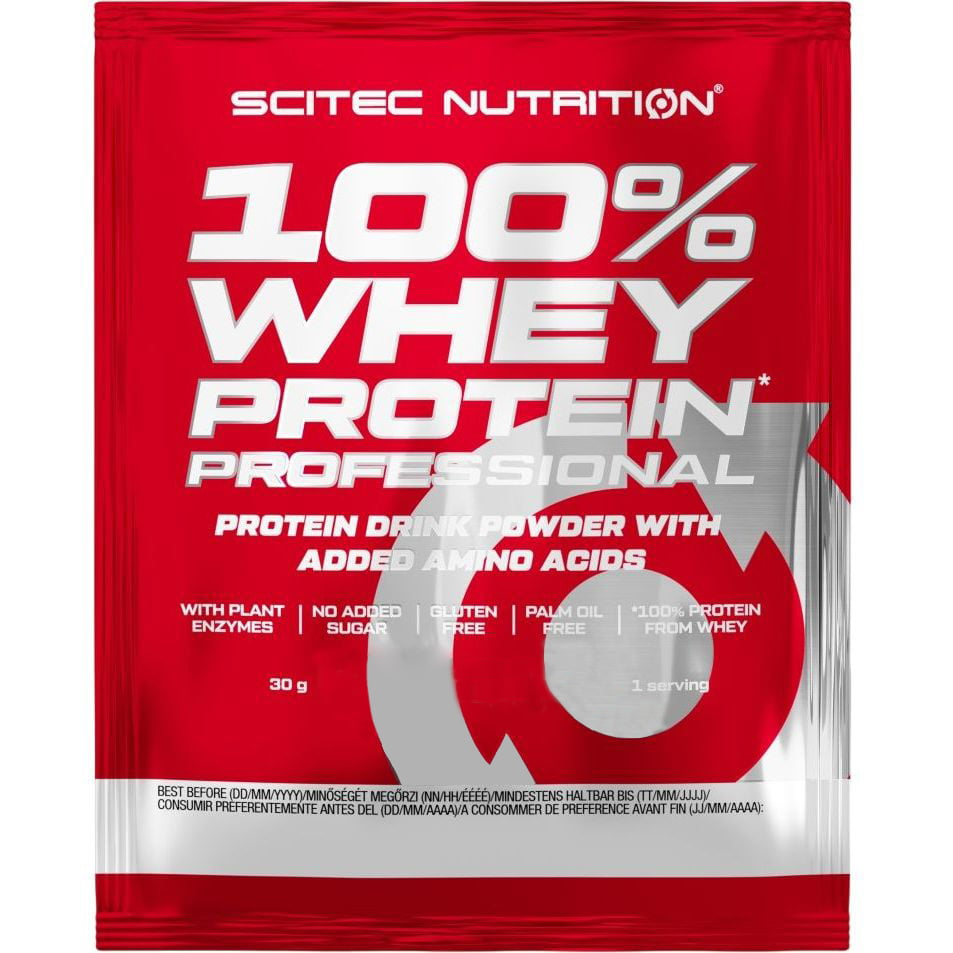 Протеин Scitec Nutrition Whey Protein Proffessional Strawberry White Chocolate 30 г - фото 1