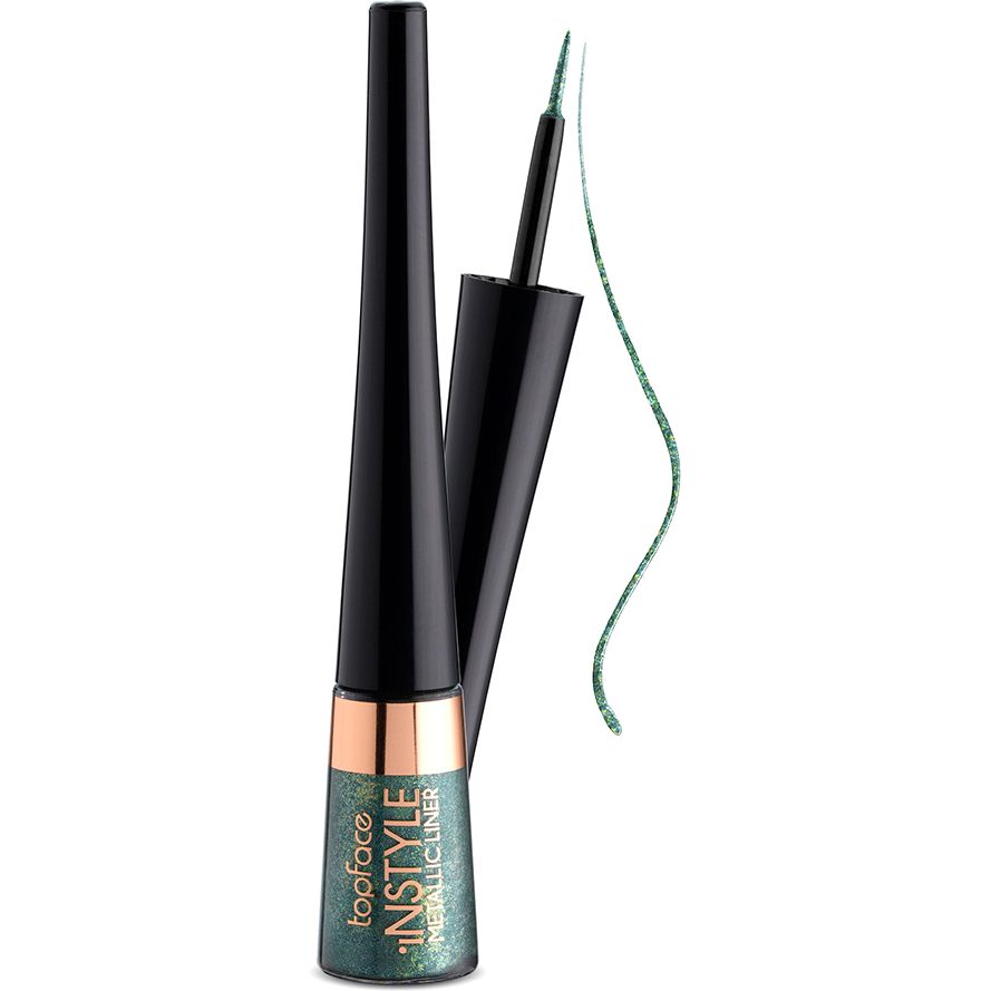 Подводка для глаз TopFace Instyle - Metallic Eyeliner PT554 06 зеленая 3.5 мл - фото 1