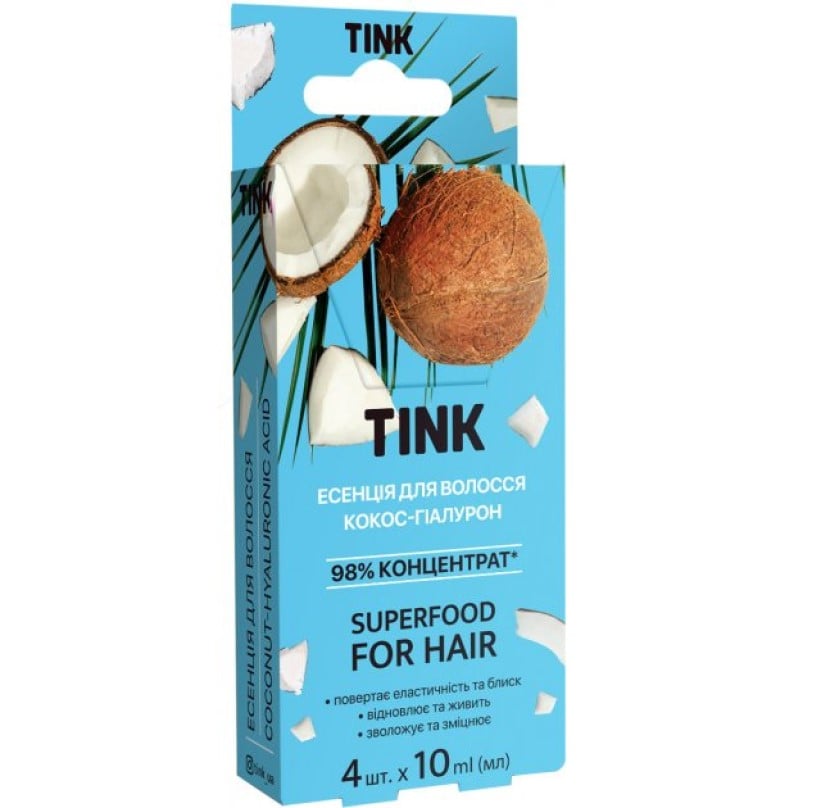 Концентрированная эссенция для волос Tink Кокос и гиалурон, 40 мл (4 шт., по 10 мл) - фото 1