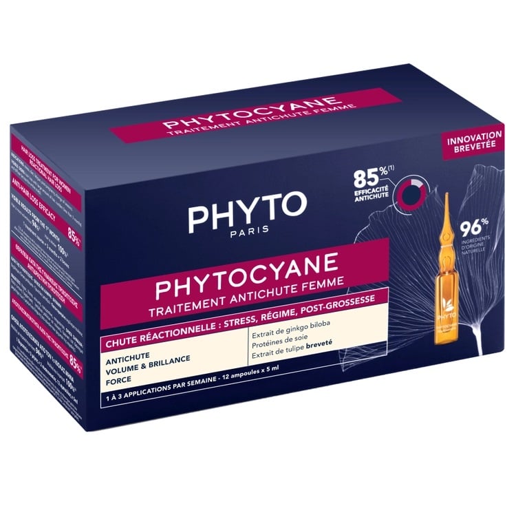 Засіб проти випадання волосся Phyto Phytocyane Anti Hair Loss Reactional Treatment Women, 12 шт х 5 мл (PH1002011P4) - фото 1