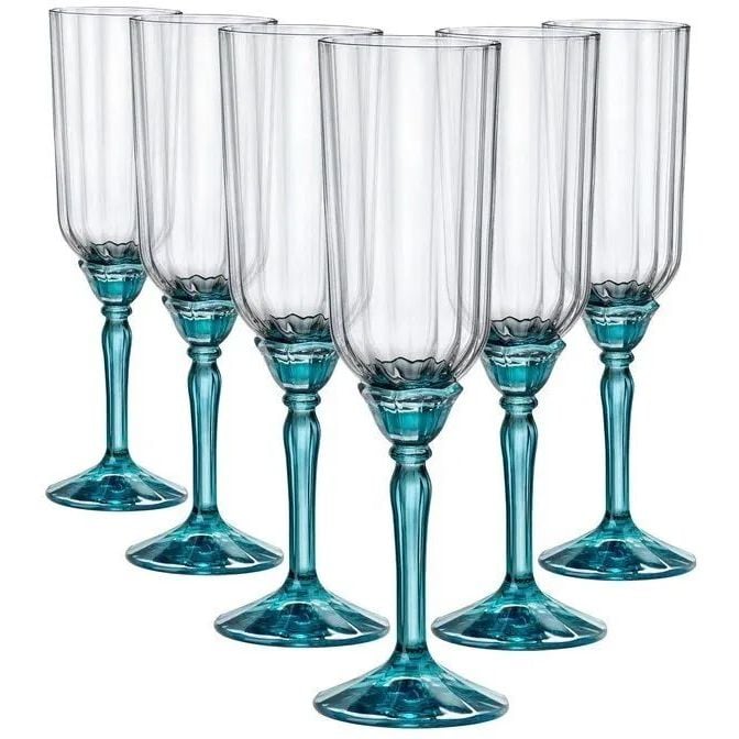 Набор бокалов для игристых вин Bormioli Rocco Florian Lucent Blue 210 мл 6 шт. (199421BCG021990) - фото 2