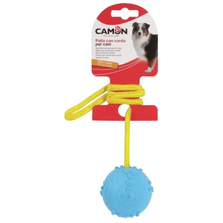 Іграшка для собак Camon м'яч з мотузкою, 45 см, в асортименті - фото 1